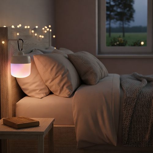 Laddningsbar LED-lampa RGBW - Magnetisk & USB-C, inkl. fjärrkontroll & karbinhake
