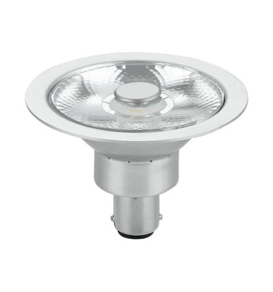 BA15d AR70 8W LED-lampa, 12V - 10°, 480lm, dimbar, 2700K, grå finish