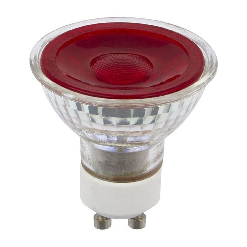 GU10 5W LED-lampa - Röd, 38°, glas, MR16, 230V