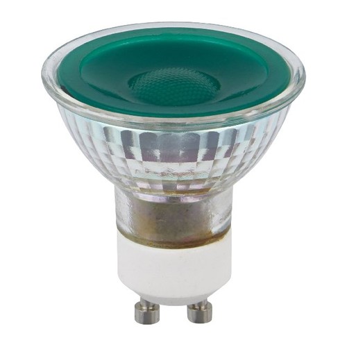 GU10 5W LED-lampa - Grön, 38°, glas, 90lm