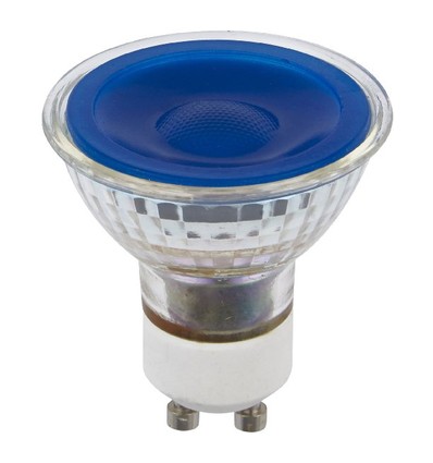 GU10 5W LED-lampa - Blå, 38°, glas, 230V