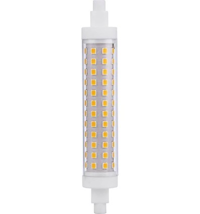 R7S 118mm / 10W dimbar LED-lampa - 1000lm, 3000K, klart glas, keramisk bas