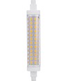 R7S 118mm / 10W dimbar LED-lampa - 1000lm, 3000K, klart glas, keramisk bas