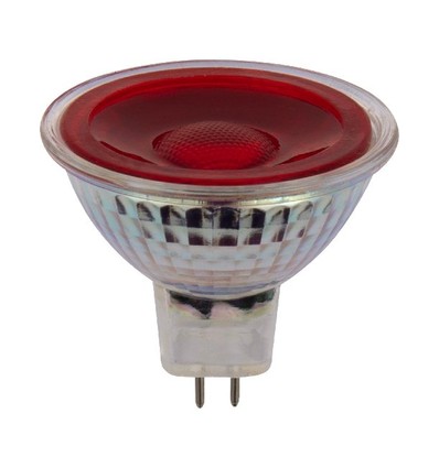 GU5.3 5W LED-lampa, 12V - MR16, 38°, röd, glas