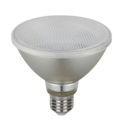 E27 10W dimbar PAR30 LED-lampa - 700lm, 36°, IP65, glas, varmvit
