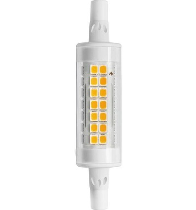 R7S 78mm / 7W LED-lampa - 1000lm, klart glas, keramik, varmvit