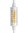 R7S 78mm / 7W LED-lampa - 1000lm, klart glas, keramik, varmvit