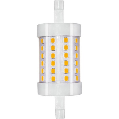R7S 118mm / 8W dimbar LED-lampa - 950lm, 3000K, klart glas
