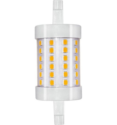 R7S 118mm / 8W dimbar LED-lampa - 950lm, 3000K, klart glas