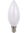 E14 3W LED kronljuslampa, 100-240V - C37, opalglas, 3000K, 270lm