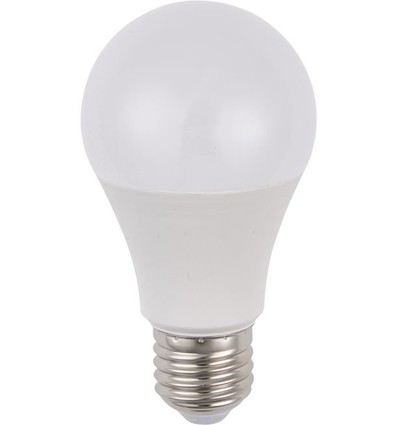 E27 9,5W LED-lampa, 100-240V - A60, 900lm, 6500K, AC/DC, opalglas