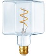 E27 4W dimbar LED Ice Cube-lampa - C95, 2500K, Crystal, Filament Flex