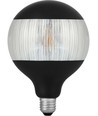 E27 4W dimbar LED-lampa - G125, Laser Stripe, svart/silver, 2500K, 120lm