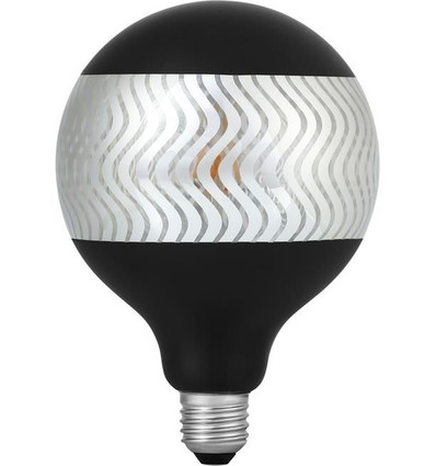 E27 4W dimbar LED-globelampa - G125, Laser Ripple, Black Silver, 2500K