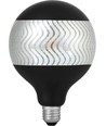 E27 4W dimbar LED-globelampa - G125, Laser Ripple, Black Silver, 2500K