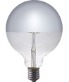 E27 6,5W dimbar LED-globpampa - G125, toppförsilvrad, filament, 2500K, silverfinish
