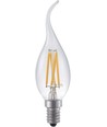 E14 4W dimbar LED-kronljuslampa med topp - Filament, 320lm, C35, klart glas, 2500K