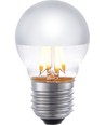 E27 4W dimbar LED-kronlampa - G45, Filament, Toppförsilvrad, 2500K, Silver