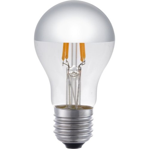 E27 4W dimbar LED kronlampa, toppförsilvrad - A55, 250lm, 2500K