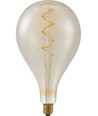 E27 6W dimbar XXL Filament LED-lampa - A165, spiral, 2200K, guldglas