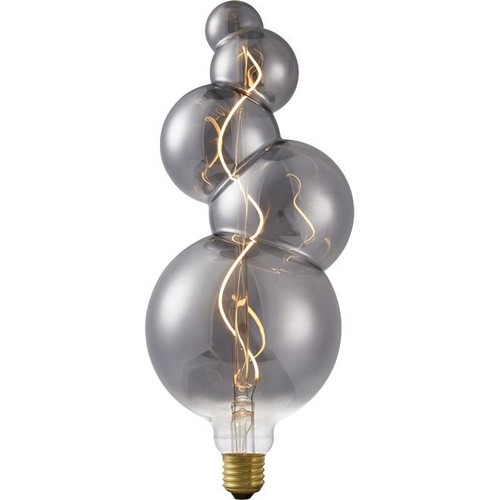 E27 4W XXL Flex Bubble-5 LED-lampa - 100lm, 2200K, dimbar, rökfärgat glas, filament