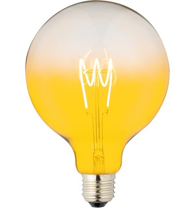 E27 4W dimbar LED-lampa - G125, Flex Filament, Gul, 140lm