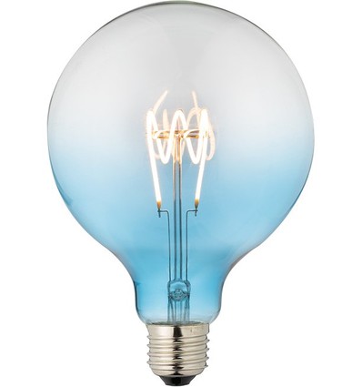 E27 4W dimbar LED-lampa - G125, Flex Filament, Blå, 140lm