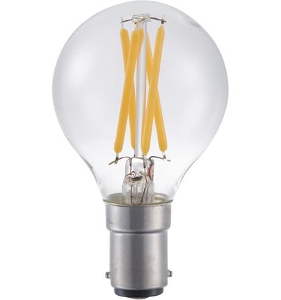 BA15d 4W dimbar LED-klotlampa - G45, filament, klart glas, 2700K