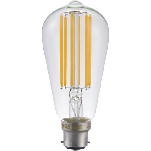 B22d 6,5W dimbar LED-lampa - ST58 Rustika, filament, klart glas, 2700K