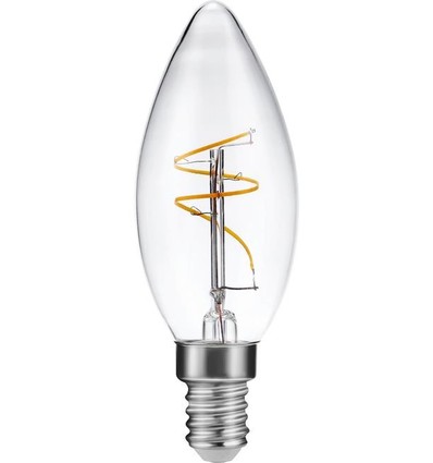 E14 3,2W dimbar Slim Flex LED-kronljus - C35, 2200K, filament, klart glas