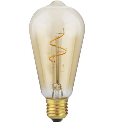 E27 2,9W dimbar LED-lampa - Slim Flex Filament, ST64, 2200K, Guld, 250lm