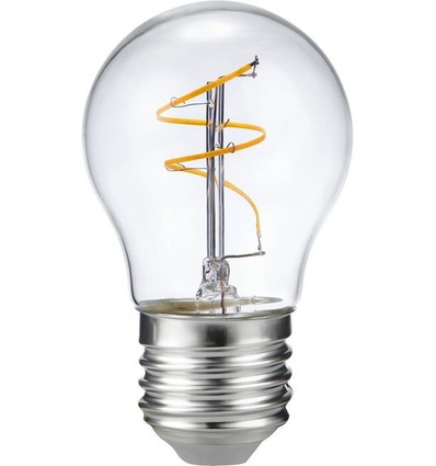 E27 3,2W dimbar LED klotlampa - G45, Slim Flex Filament, 2200K, klart glas