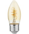 E27 4,2W dimbar Slim Flex LED-kronlampa - C35, 470lm, guldglas, 2200K