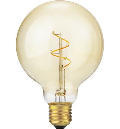 E27 2,9W dimbar LED-lampa - G95 Glob, Slim Flex Filament, 2200K, Guld, 250lm