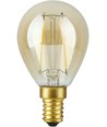 E14 2,9W dimbar LED-kronljuslampa - G45, filament, 2200K, guldglas, 250lm