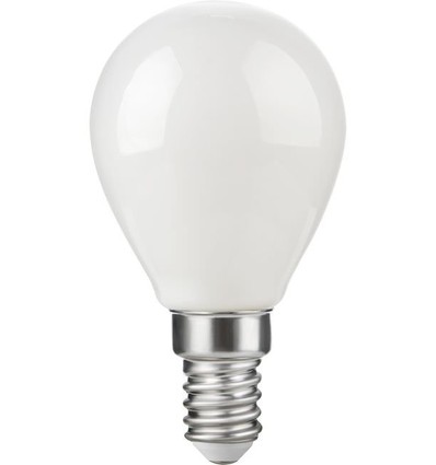 E14 4,7W dimbar LED-kronlampa - G45, filament, opalglas, 2500K, 470lm