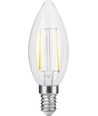 E14 2,5W dimbar LED-kronljuslampa - C35, filament, 2500K, klart glas