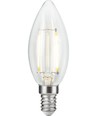 E14 2,5W dimbar LED-kronljuslampa - C35, filament, 2500K, klart glas