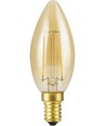 E14 2,9W dimbar LED-kronlampa - Filament, 250lm, 2200K, guldglas, C35 candle
