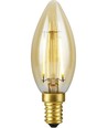 E14 2,9W dimbar LED-kronlampa - Filament, 250lm, 2200K, guldglas, C35 candle
