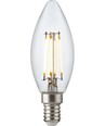 E14 4,7W dimbar LED-kronljuslampa - C35, filament, klar, 2700K