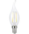 E14 2,5W dimbar LED-kronljuslampa med topp - C35, filament, klar, 2700K