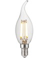E14 4,7W dimbar LED kronlampa med topp - C35, filament, klart glas, 2700K