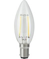 BA15d 2,5W LED-klotlampa dimbar - C35, filament, 250lm, 2500K, klart glas
