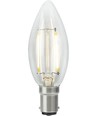 BA15d 2,5W LED-klotlampa dimbar - C35, filament, 250lm, 2500K, klart glas