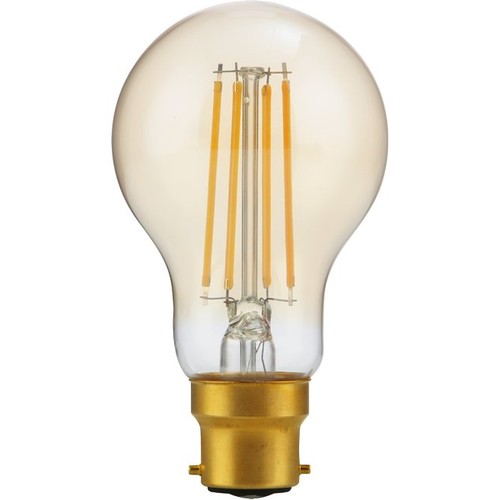 BA22d 4,7W dimbar LED-lampa - A60, filament, 2200K, guldglas, 470lm