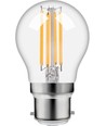 B22d 4,7W dimbar LED-kronlampa - G45, filament, 470lm, 2500K, klart glas