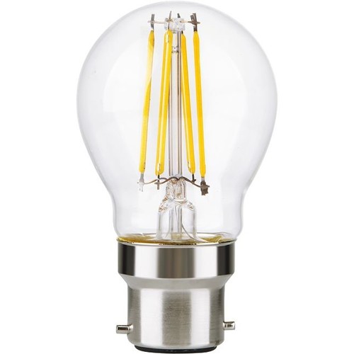 B22d 4,7W dimbar LED-kronlampa - G45, filament, klart glas, 2700K