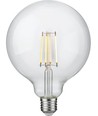 E27 7W dimbar LED-filamentlampa - G125, 806lm, 2500K, klart glas