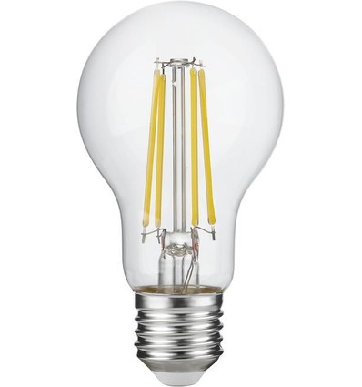 E27 4,9W dimbar LED-lampa - A60, filament, klart glas, 600lm, 2700K